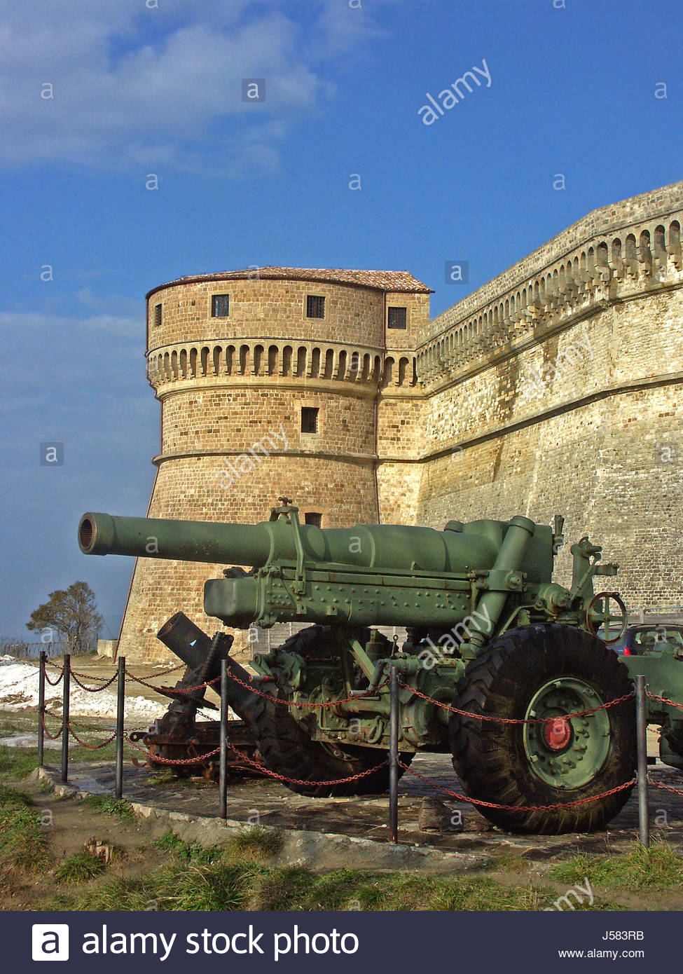 Histoire de la culture Maison de vacances locations de vacances vacances mur solide towers Cannon Banque D'Images