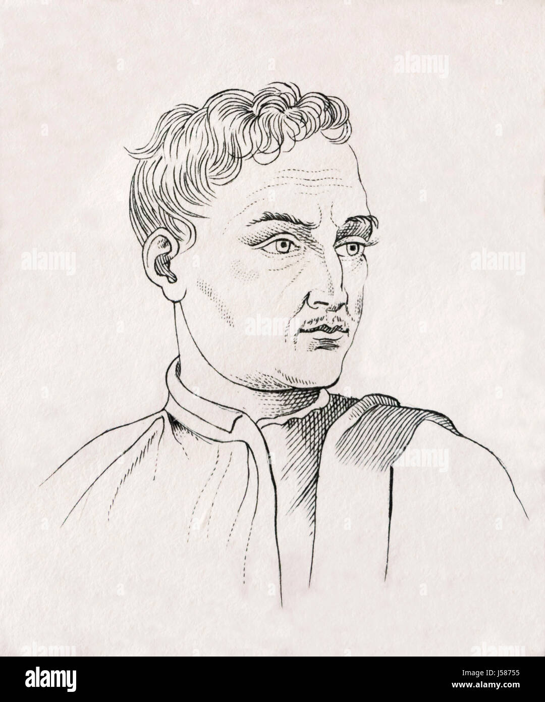 Giovan Francesco Rustici ou Giovanni Francesco Rustici, 1475-1554. Peintre et sculpteur italien de la Renaissance. De : Le vite de' più eccellenti pittori, scultori e architettori, ou les vies des plus excellents peintres, sculpteurs et architectes par Vasari, publié 1829. Banque D'Images