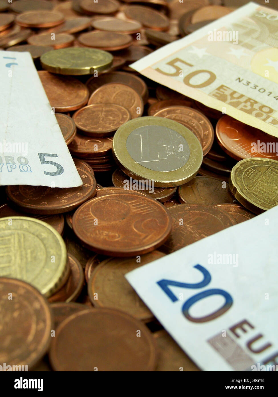 Caucase européen vierge pièces euros acheter des billets de la richesse de la pâte de cuivre vales Banque D'Images