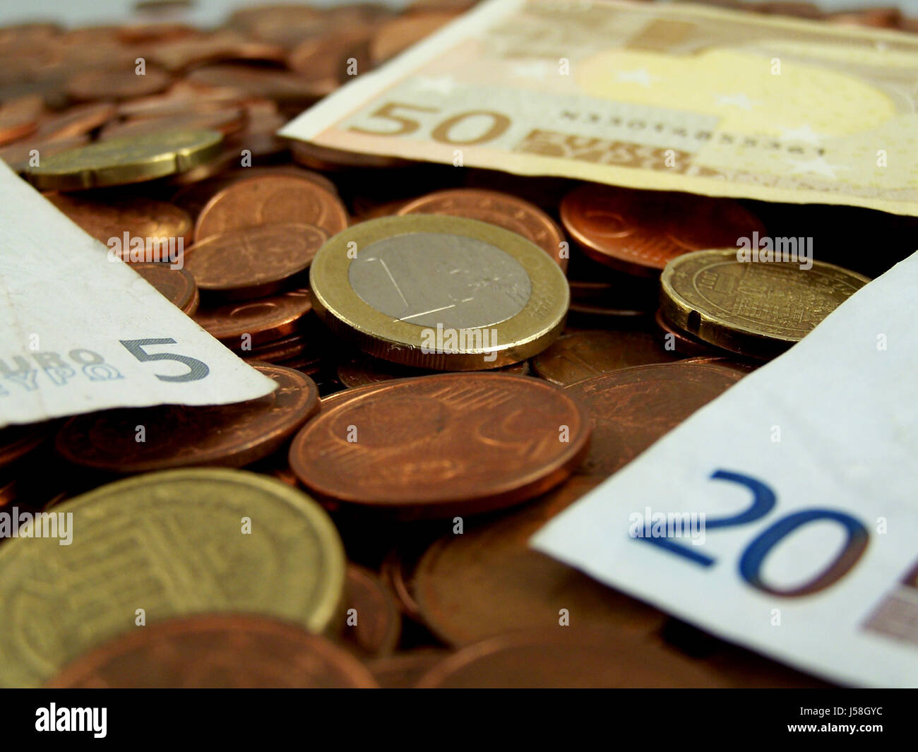 Caucase européen vierge pièces euros acheter des billets de la richesse de la pâte de cuivre vales Banque D'Images