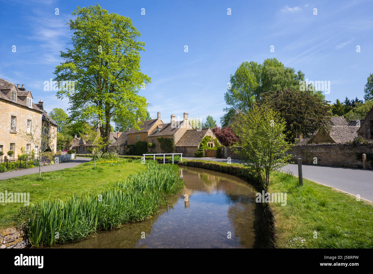 Belle vieille Cotswolds House, Lower Slaughter, Gloucestershire, Angleterre Grande-bretagne UK Site touristique du village Banque D'Images