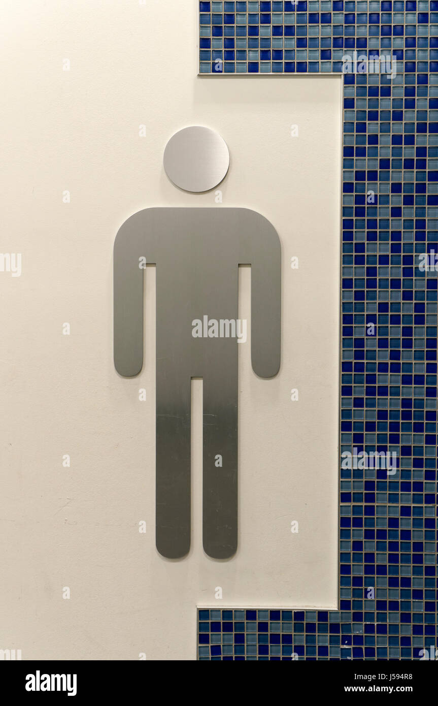 Le pictogramme de l'homme à l'entrée d'un toilettes pour hommes Banque D'Images