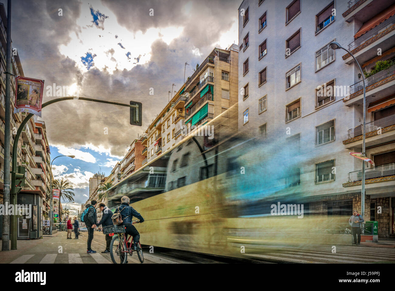 Scène urbaine, Avenida de la Republica Argentina, Séville, Espagne Banque D'Images