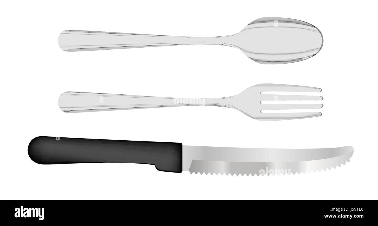 Ensemble de couteau fourchette cuillère et vector Illustration de Vecteur
