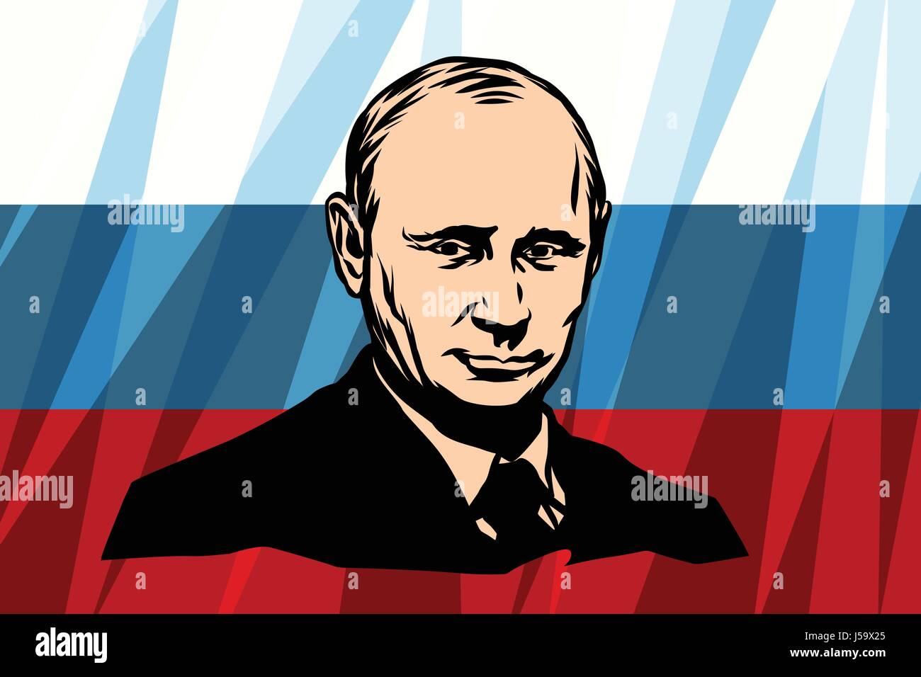 Le Président de la Russie Vladimir Vladimirovitch Poutine Illustration de Vecteur