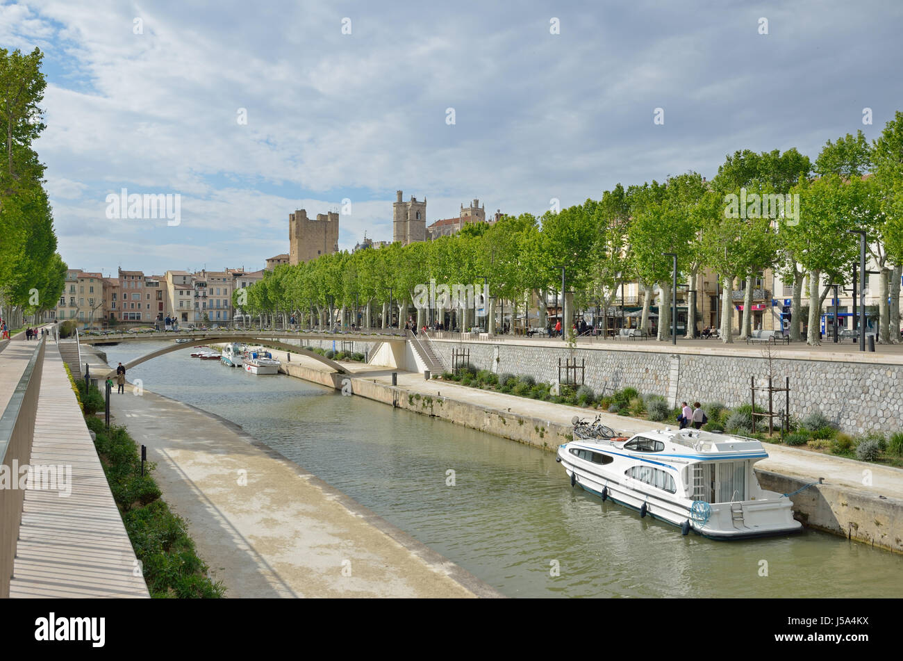 Canal de la Robine à Narbonne. Banque D'Images