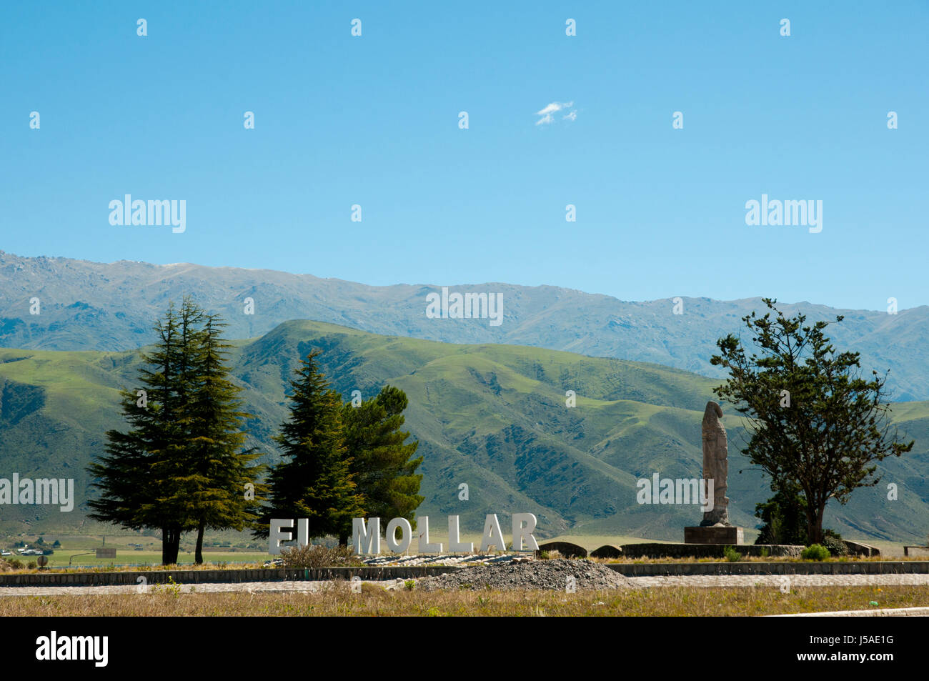 El Mollar Panneau du village - Tucuman - Argentine Banque D'Images