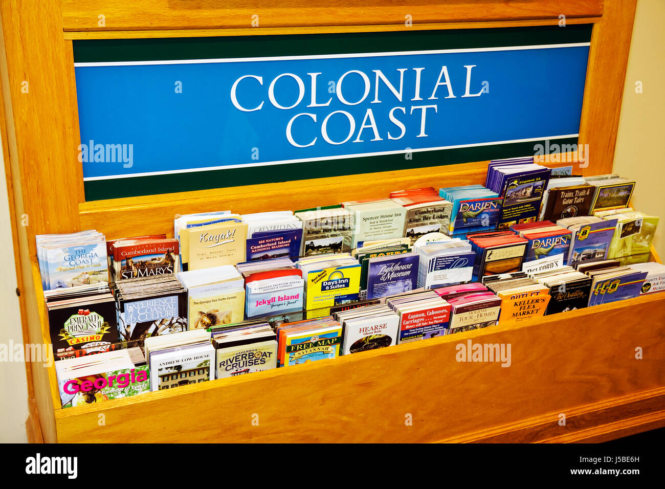 Georgia Kingsland,Interstate 95,I 95,Welcome Center,information visiteur,spécial,côte coloniale,destination,attractions,brochure brochures dossier folde Banque D'Images