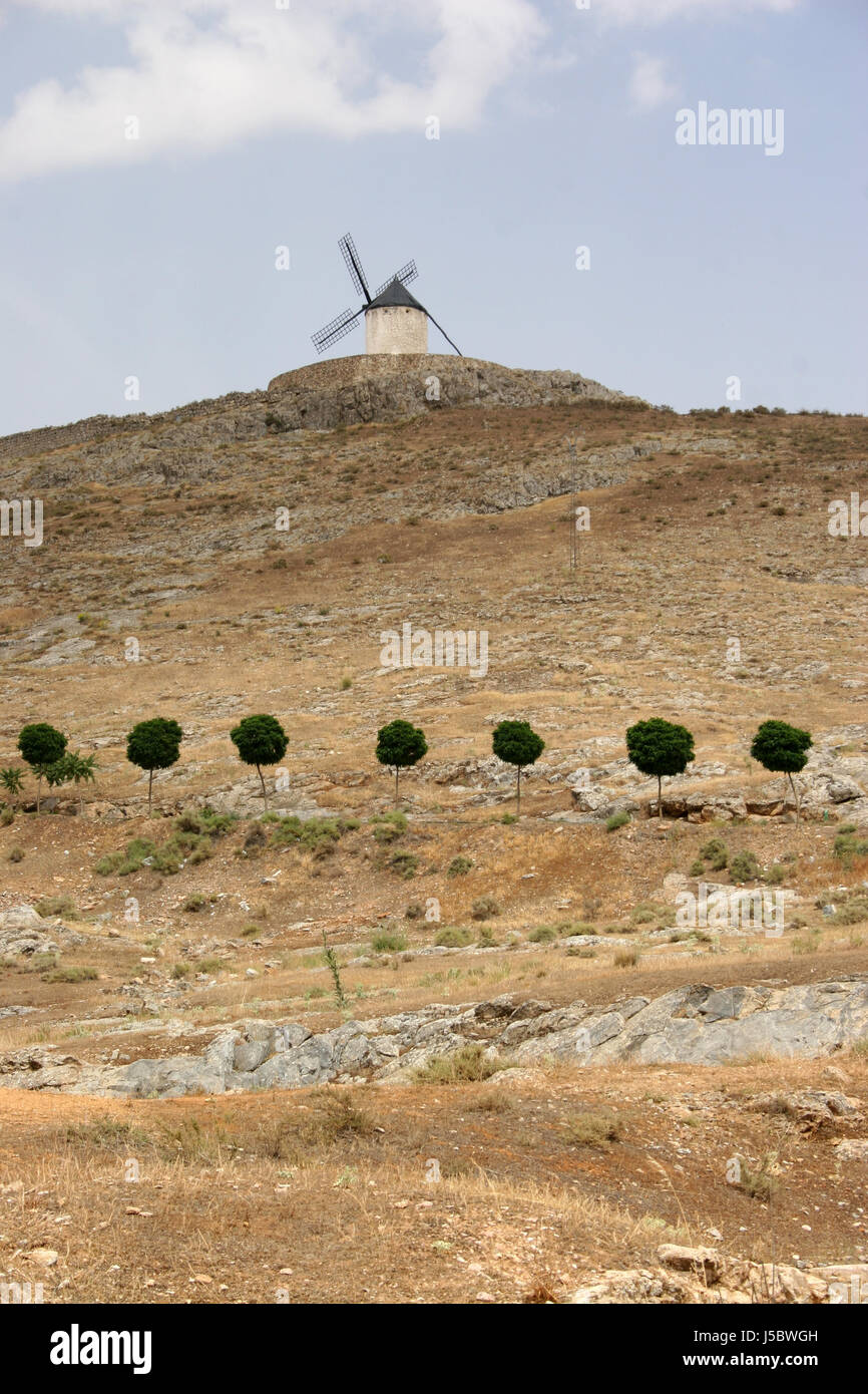 Espagne moulin chevalier don Quichotte don Quichotte don quixotte daumier sancha Banque D'Images