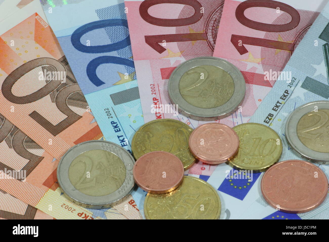 Les billets en euros 50 euros de l'argent espèce 20euro 10euro 5euro