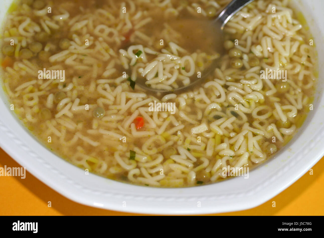 soupe à l’alphabet Banque D'Images