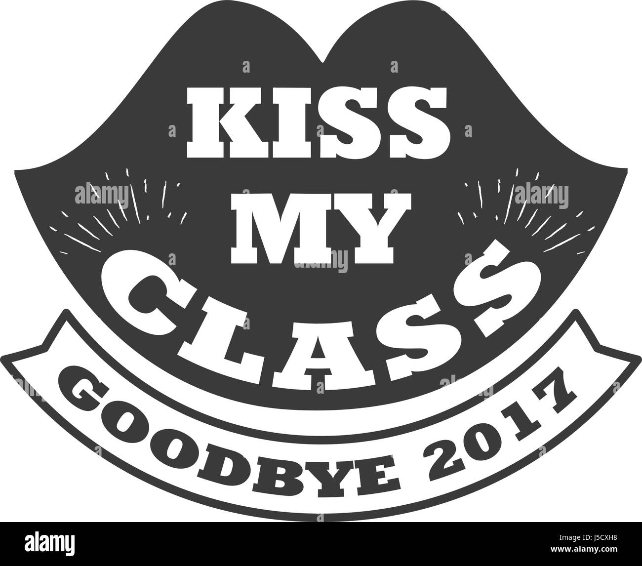 Couleur noir kiss ma classe text signe avec l'étoile vector illustration. Illustration de Vecteur