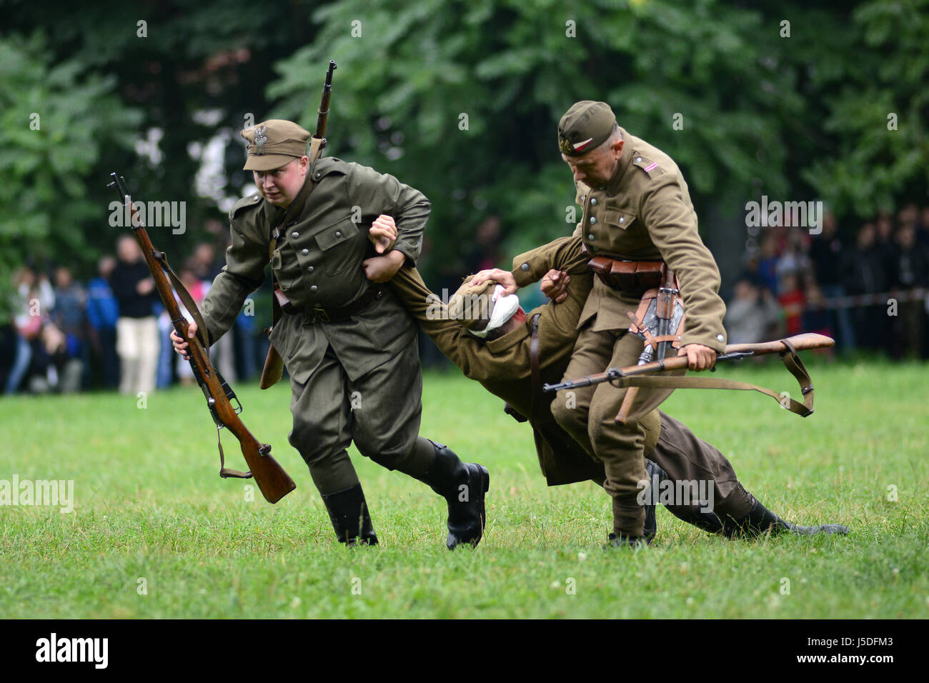 Szczecin, Pologne, le 1 septembre 2013 : début de reconstruction historique de la seconde guerre mondiale en Pologne. Banque D'Images