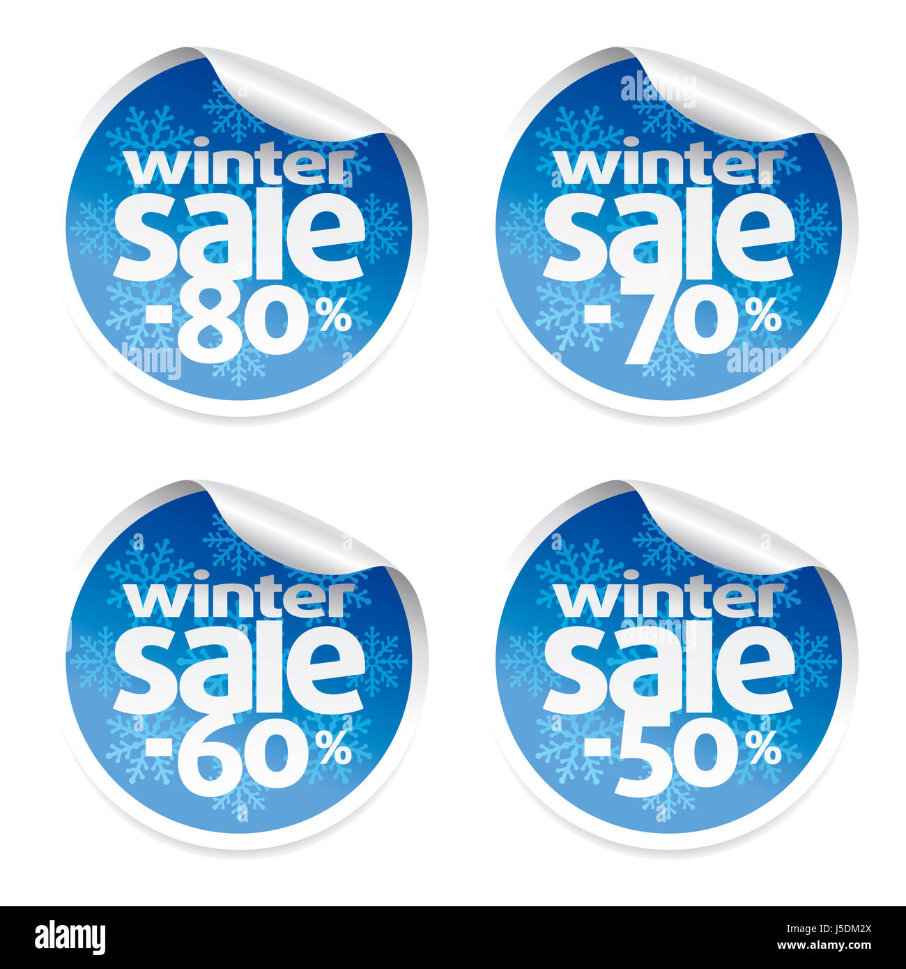 Vente d'hiver set autocollants ,vector Banque D'Images