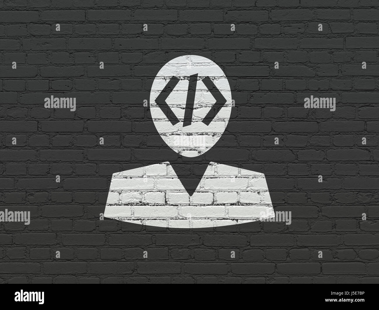 Logiciel Concept : Programmeur sur wall background Banque D'Images