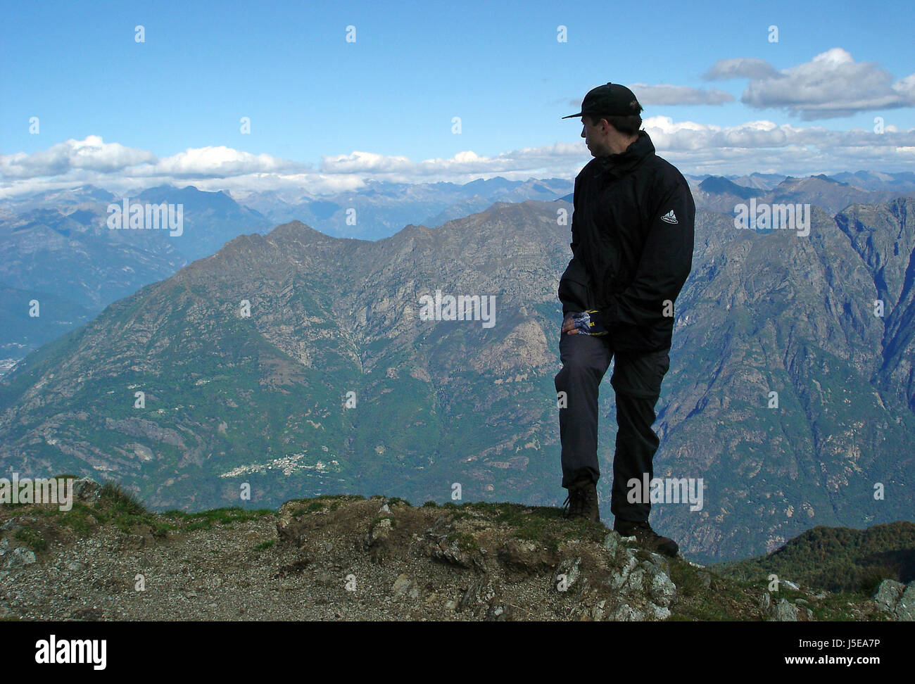 Randonnée Alpes Randonnée Randonnée fraîcheur personne sommet rock mettre hors vue vue Banque D'Images