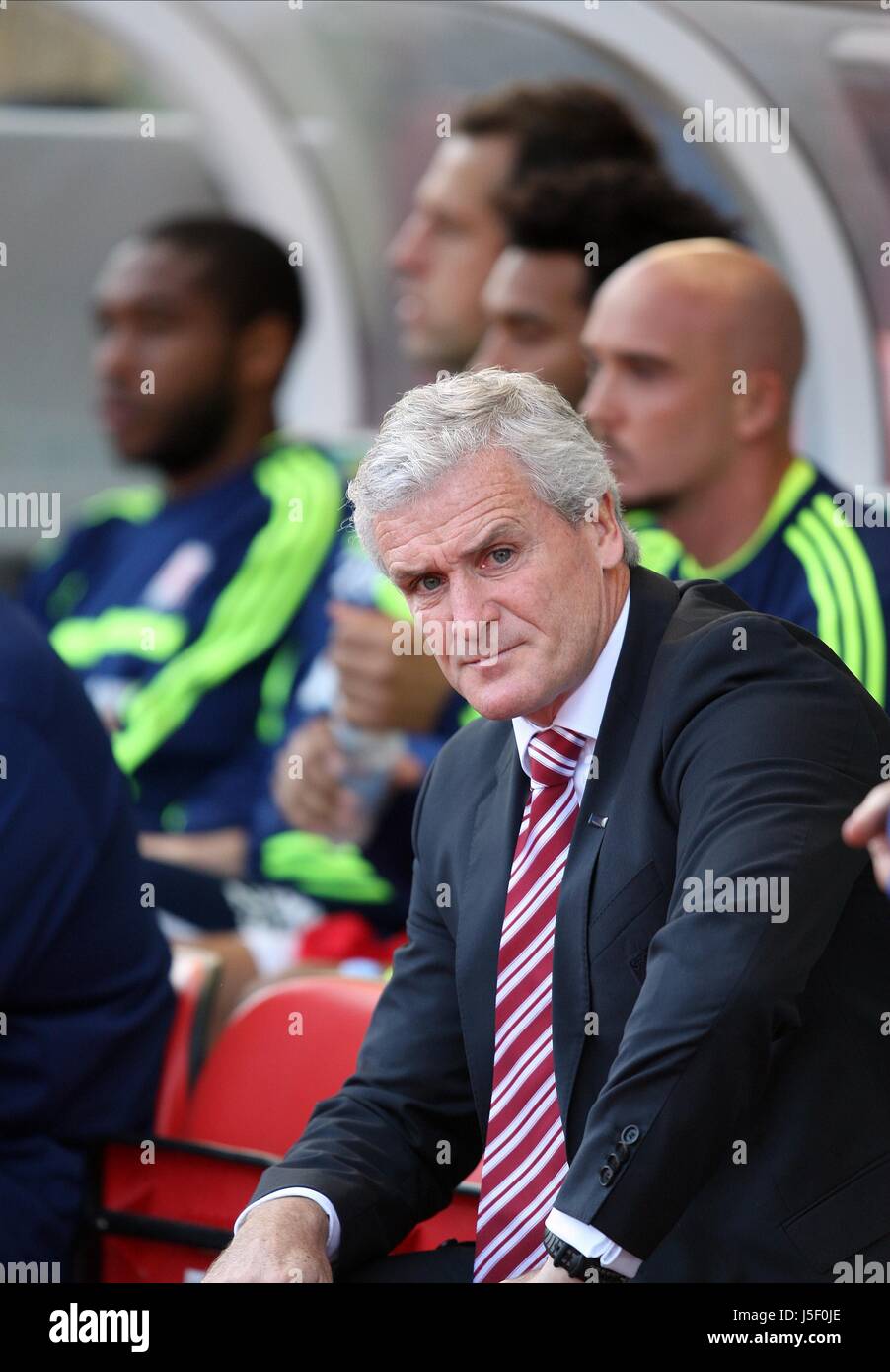 MARK HUGHES STOKE CITY V Norwich City au Britannia Stadium de Stoke-on-Trent, Angleterre 29 Septembre 2013 Banque D'Images