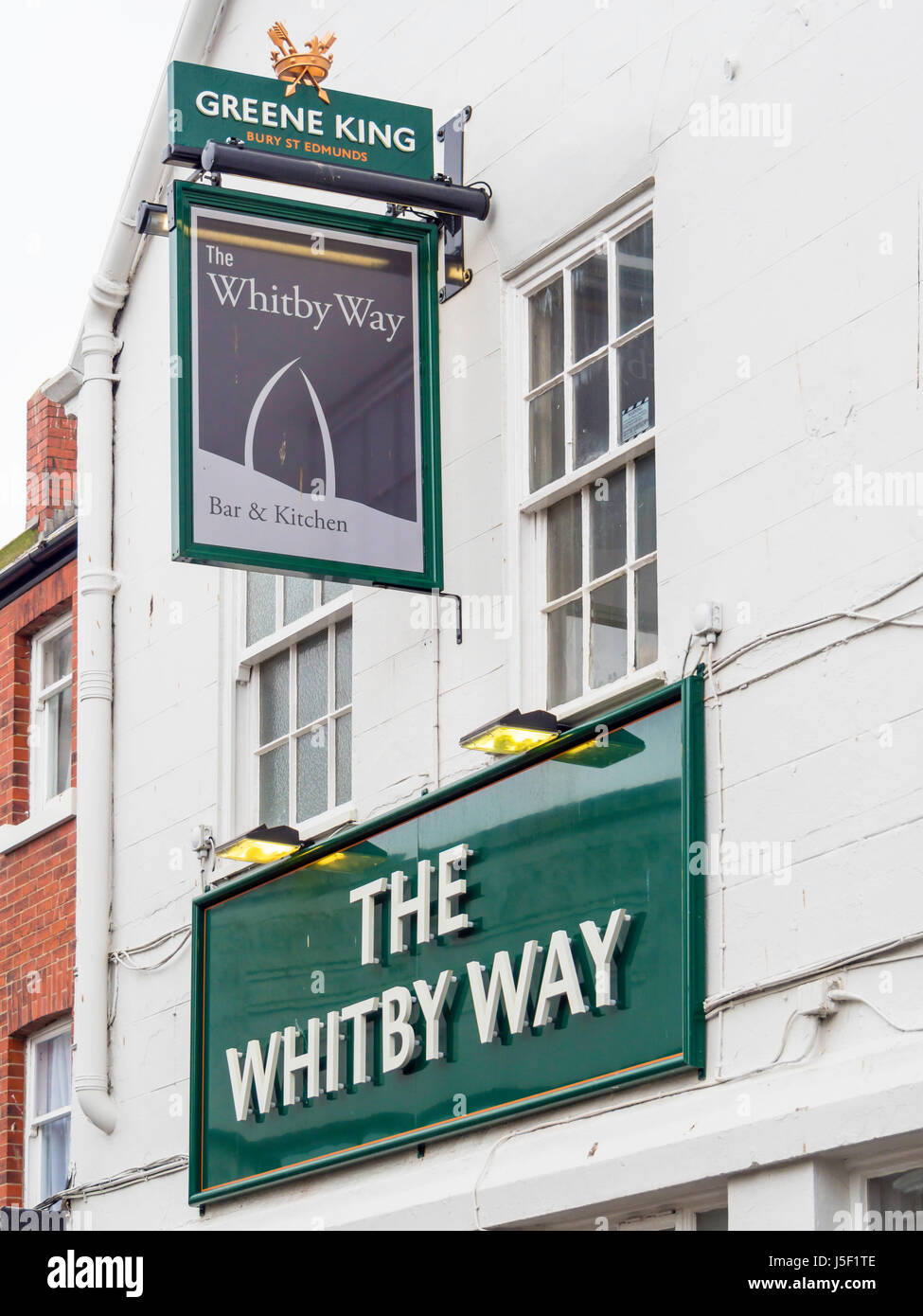 Enseigne de pub de la façon Whitby Whitby, Wellington Road North Yorkshire Angleterre Banque D'Images