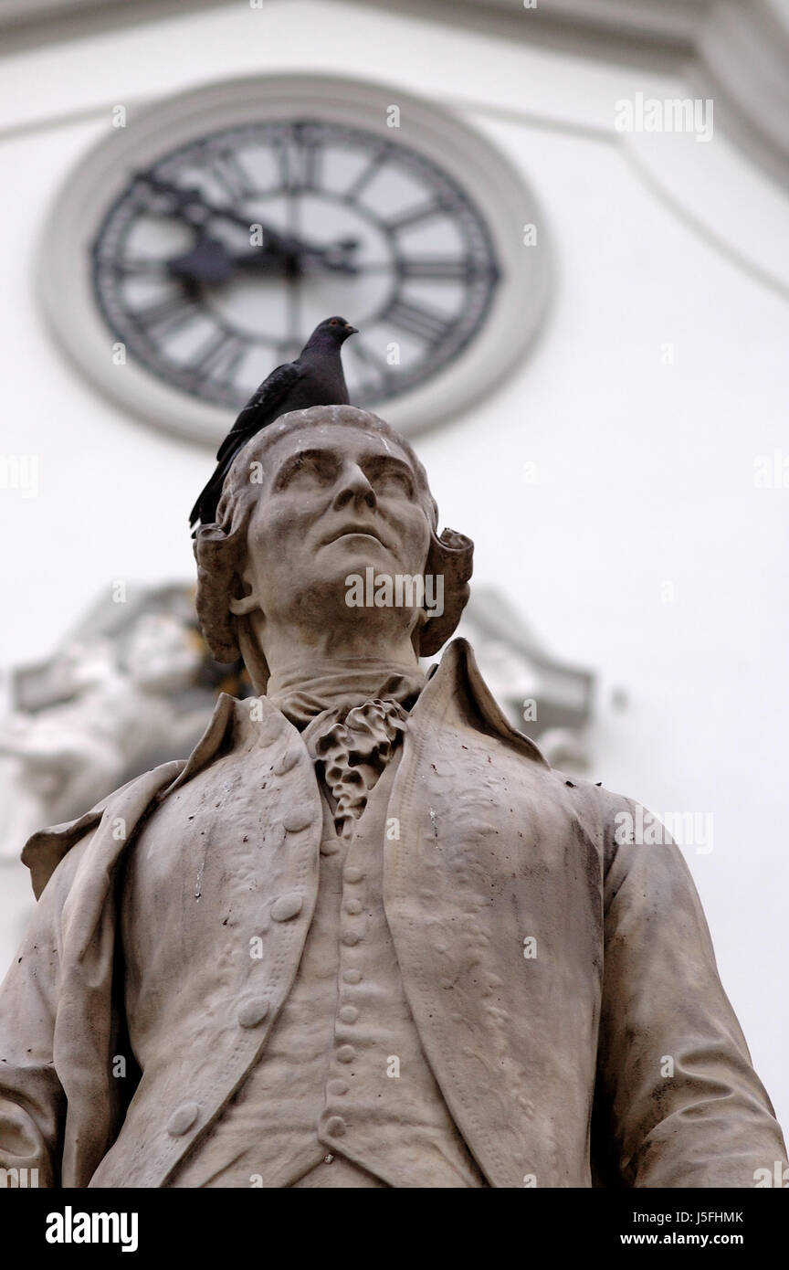 La musique de Vienne portrait statue monument pointeur horloge temps musicien classique Banque D'Images
