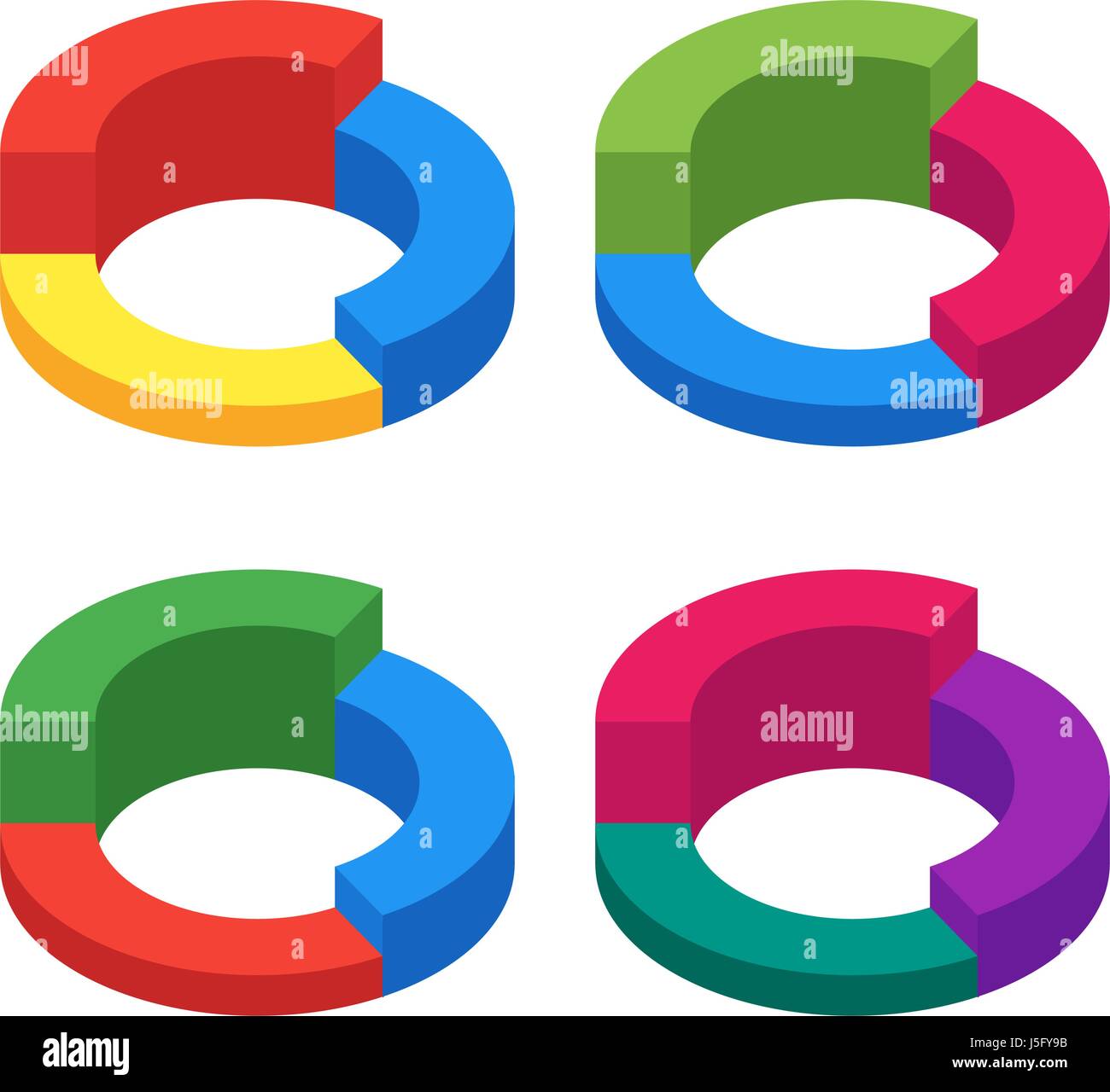 Graphique sur fond isolé. Ensemble de gros gâteau isométrique char Illustration de Vecteur