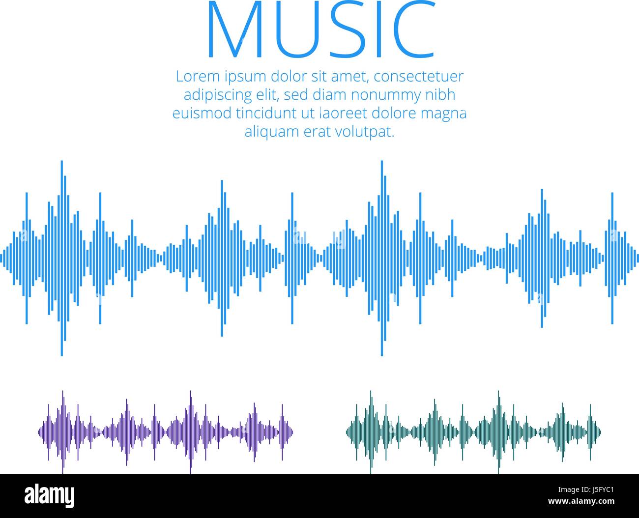 Vecteur des ondes sonores. Égaliseur numérique de musique. La technologie audio Illustration de Vecteur