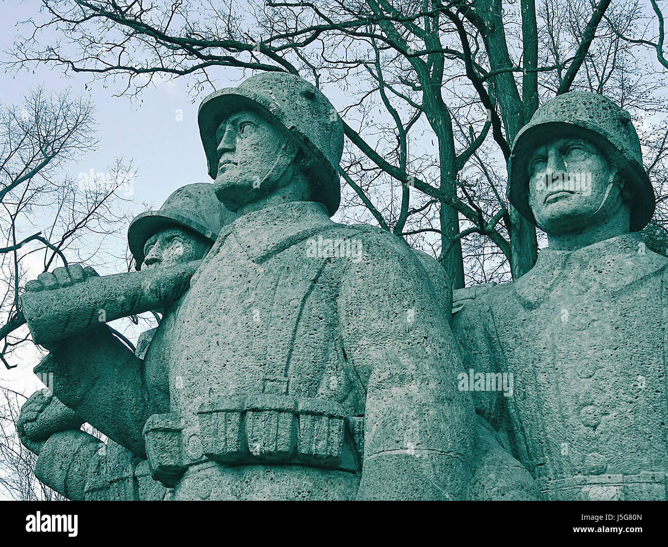 Monument pierre lutte lutte concrète de la guerre de l'armée soldat sagittaire Banque D'Images