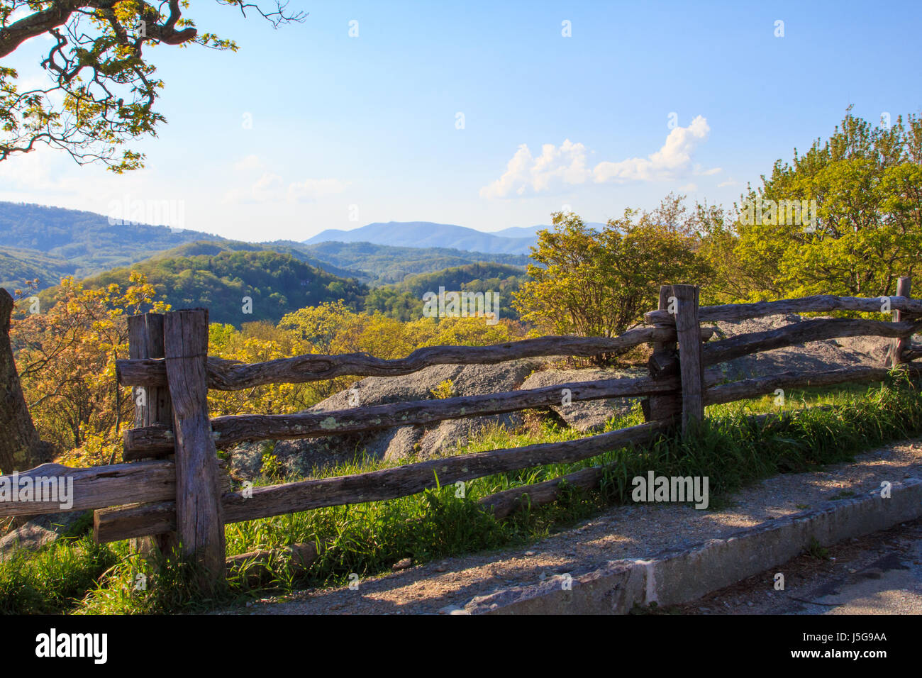 Donnent sur la Blue Ridge Parkway blowing rock North Carolina Banque D'Images