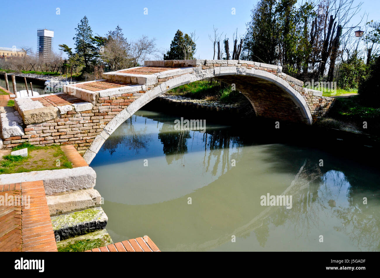 Vue sur le Pont du Diable à Torcello, Venise, Italie Banque D'Images