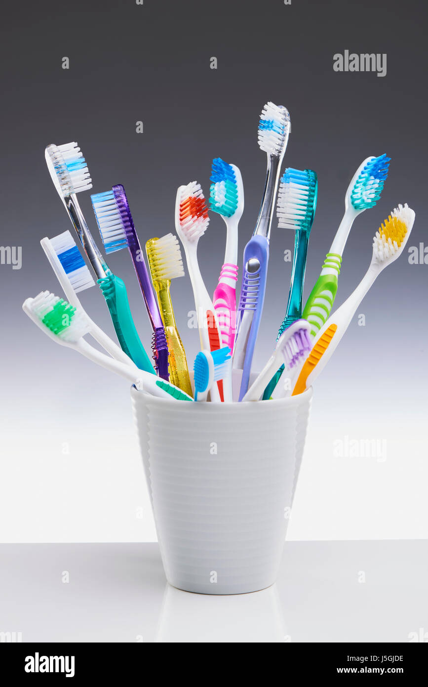 Pot de brosse à dents Banque D'Images