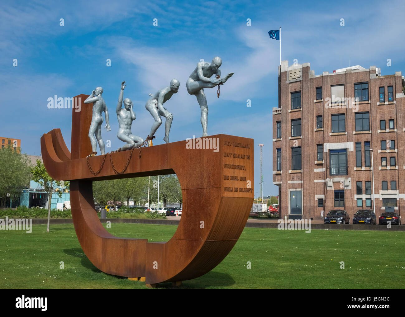 Mémorial de l'esclavage, de Rotterdam, aux Pays-Bas. Banque D'Images