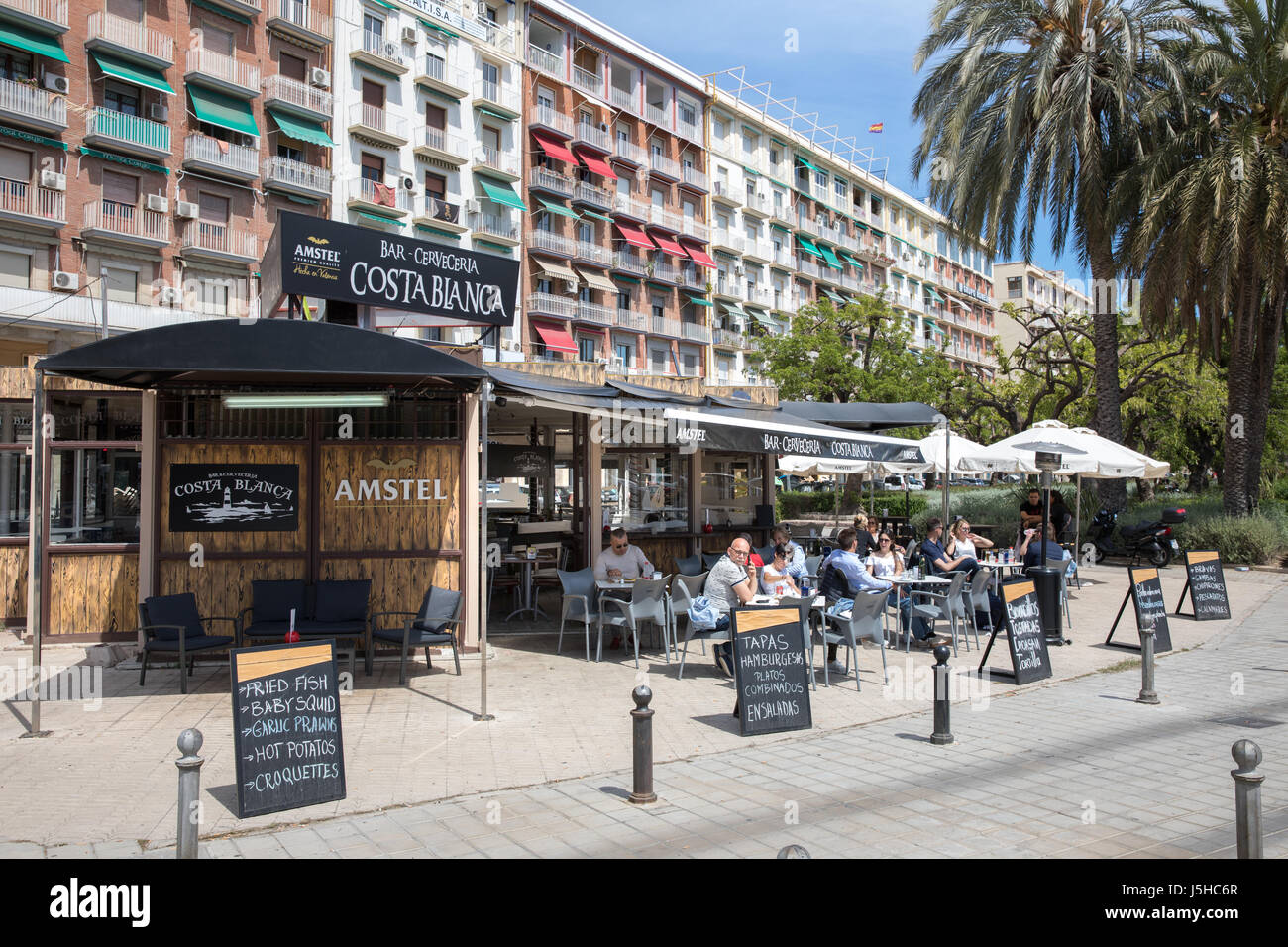 Bar Cerveceria Costa Blanca, Valencia, Espagne. Banque D'Images