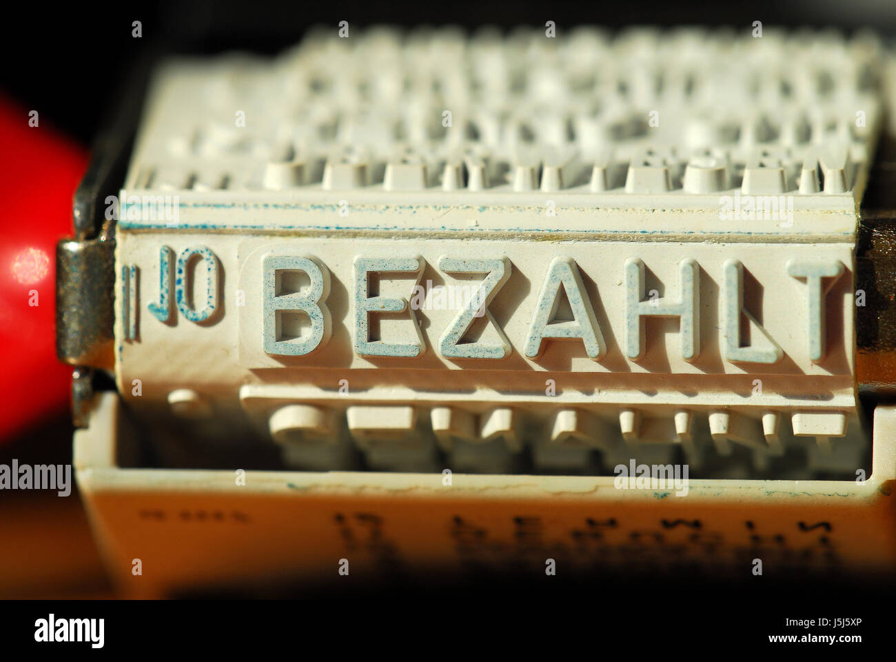 Approbation du texte des lettres stamp timbre en caoutchouc estampillé payé textes encre Banque D'Images