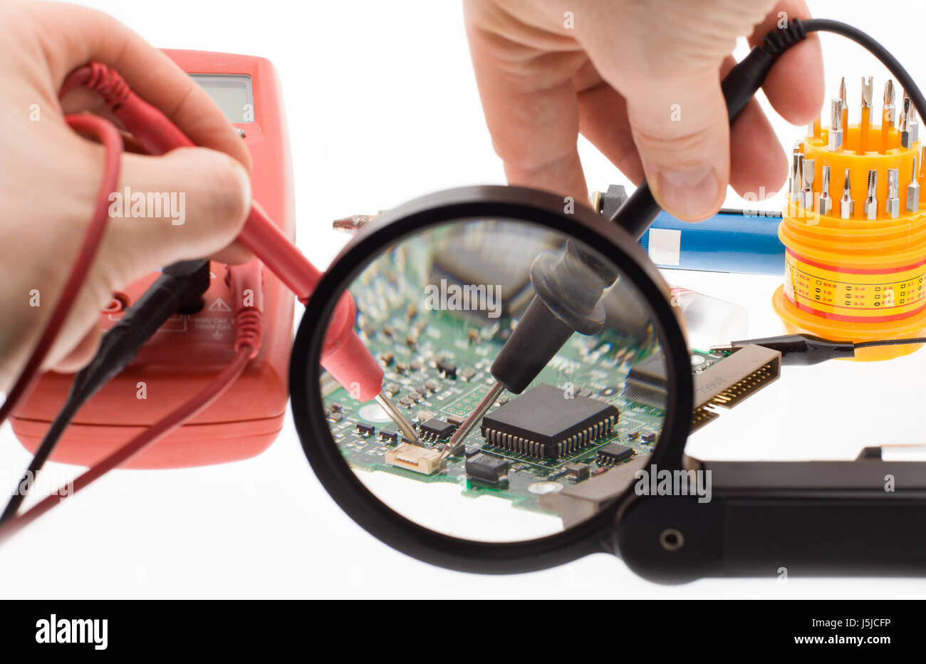 Réparation de composants électroniques Banque D'Images