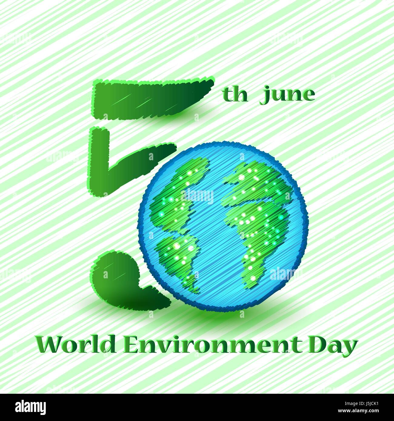 La journée mondiale de l'environnement signe sur fond coloré. Vector illustration Illustration de Vecteur