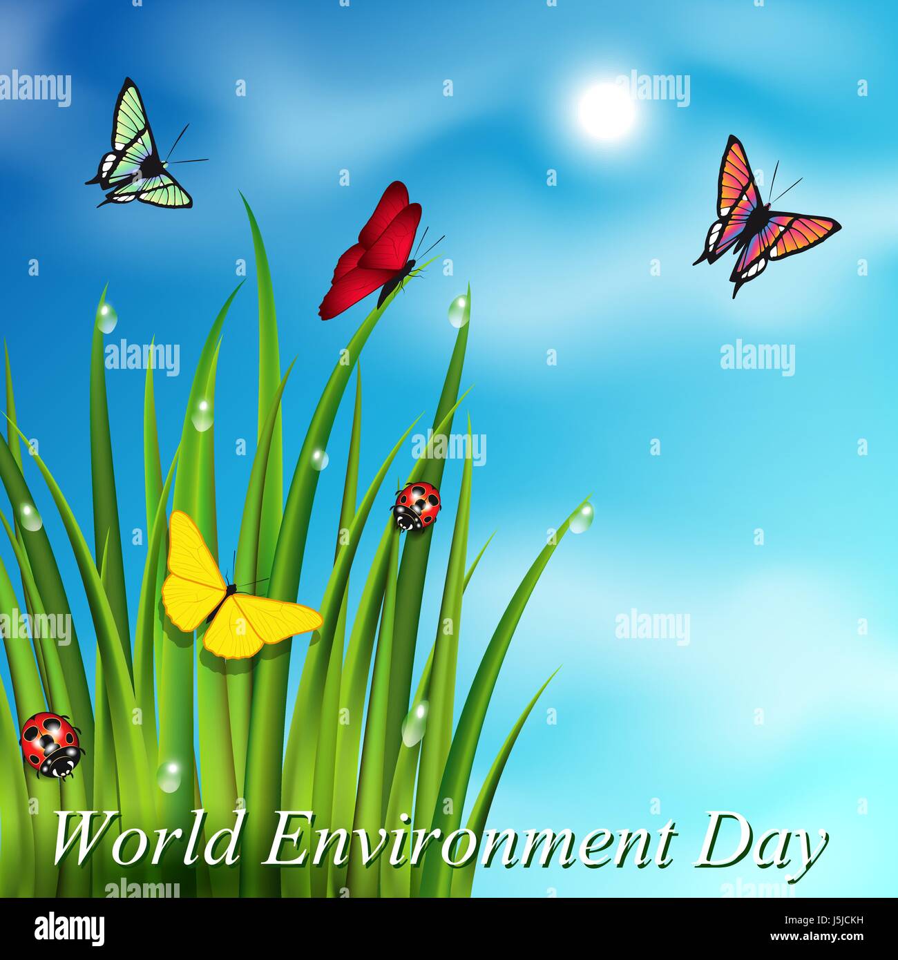La journée mondiale de l'environnement de fond de carte postale. Vector illustration Illustration de Vecteur
