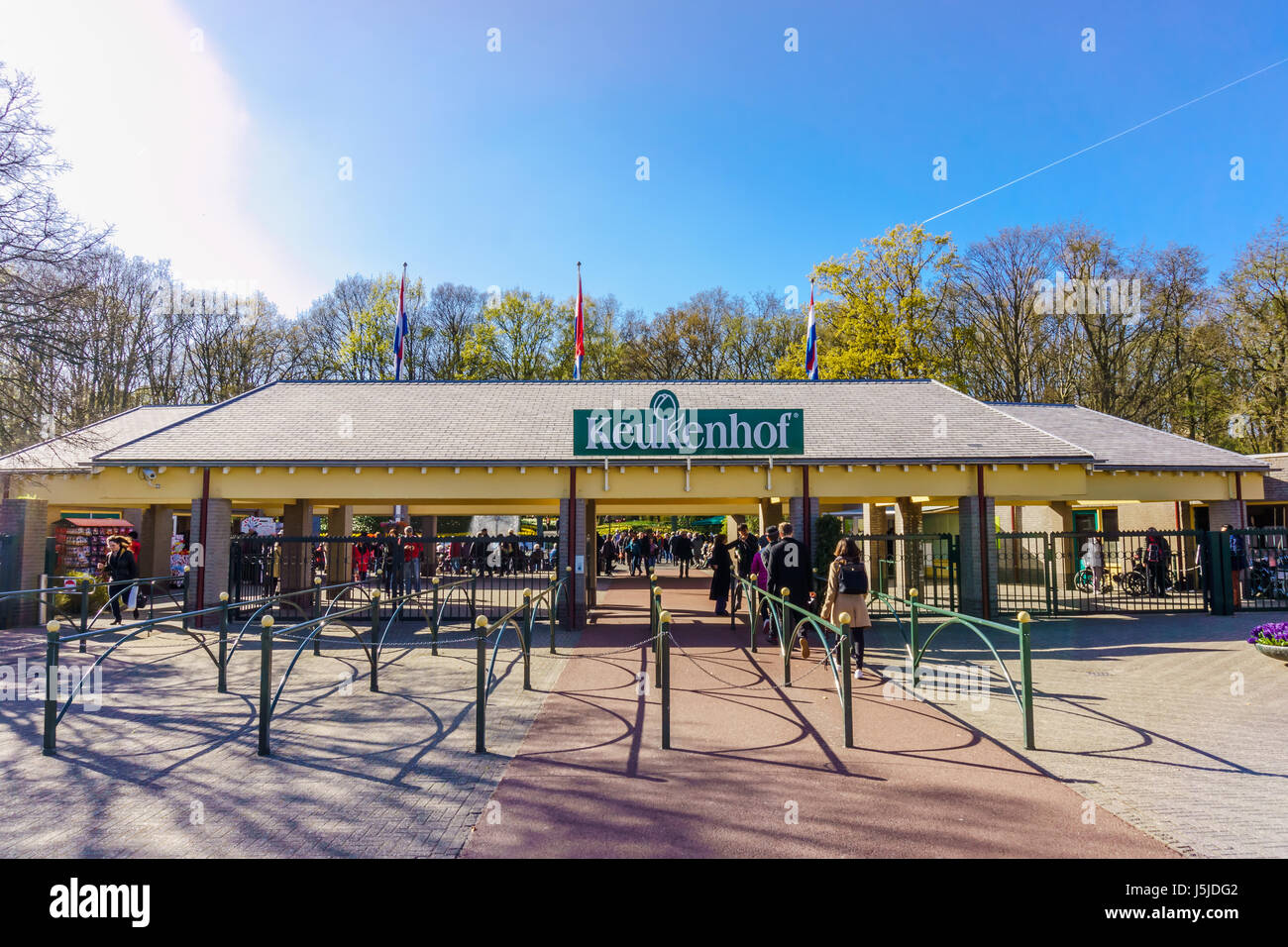 LISSE, Pays-Bas - 16 avril 2016 : Parc floral de Keukenhof, lisse, aux Pays-Bas. Keukenhof est le plus grand jardin fleuri avec 7 millions de flow Banque D'Images