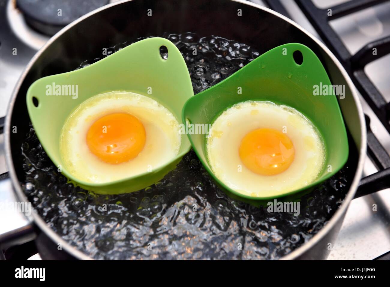 Oeufs pochés Banque D'Images