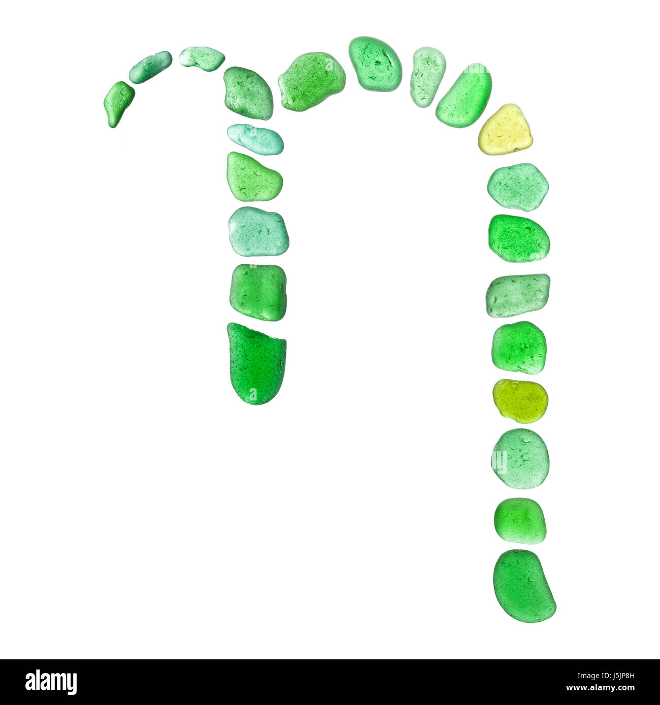 Sea Glass symbole - lettre grecque eta sur fond blanc Banque D'Images