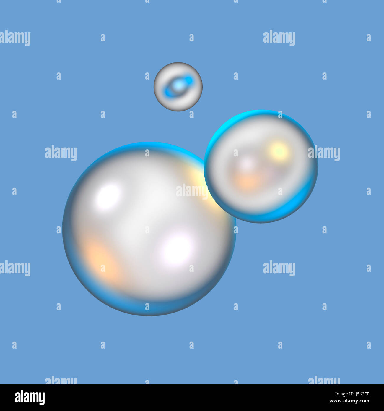 Flottement graphique trois perles brillants brillant esprit d'équipe des bulles de savon groupe pearl Banque D'Images