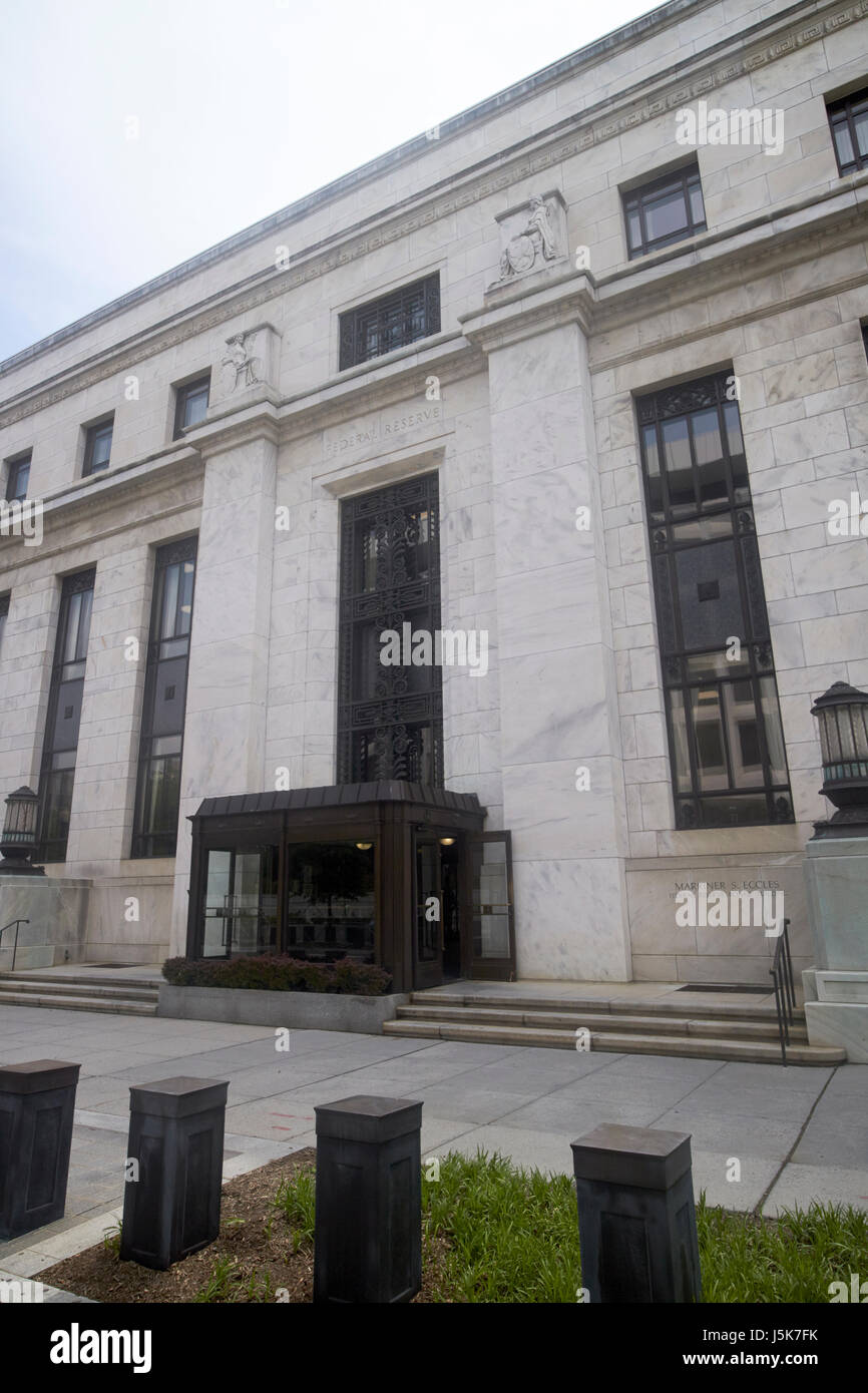 Système de Réserve fédérale board eccles building Washington DC USA Banque D'Images