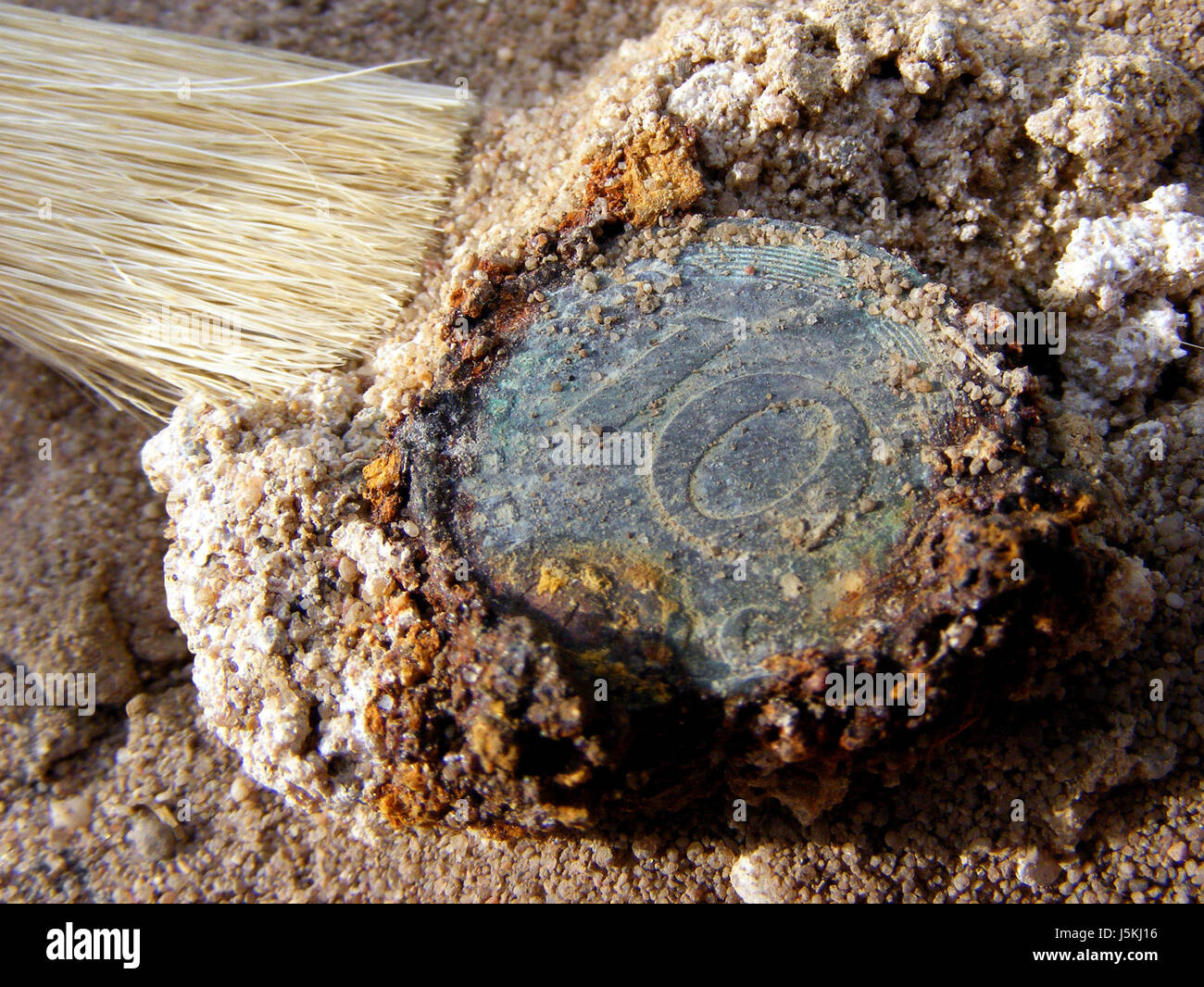 Excavation monnaie mark pfennig allemand la réforme de la monnaie monnaie d'archéologie Banque D'Images