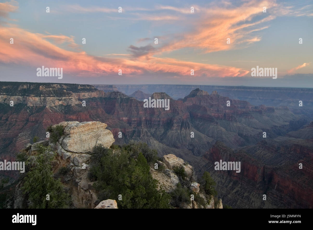 Soirée au grand canyon North Rim Banque D'Images