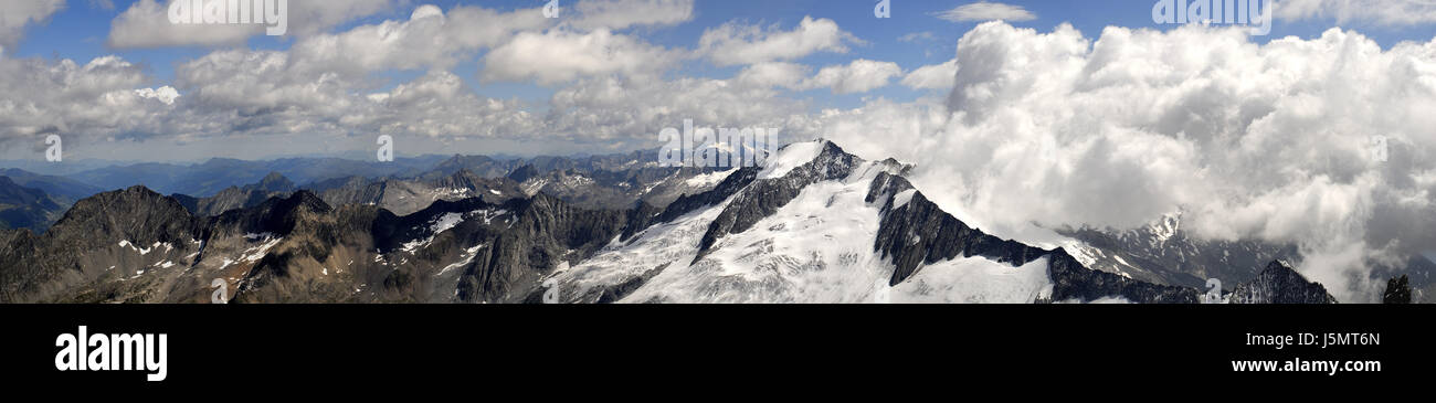 Largeur du sommet du Tyrol du sud la vue perspective glace vue outlook vista panorama Banque D'Images