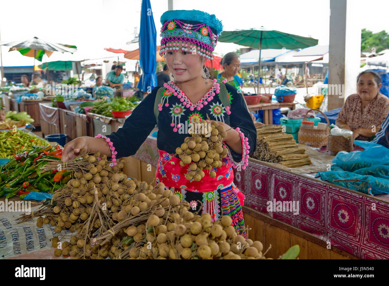 Hmongfrau au laos Banque D'Images