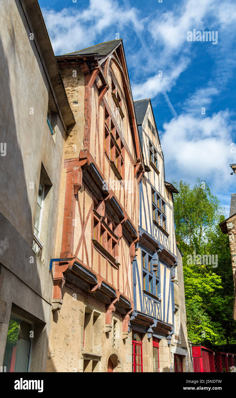 Les maisons à colombages de la vieille ville de Nantes, France Banque D'Images
