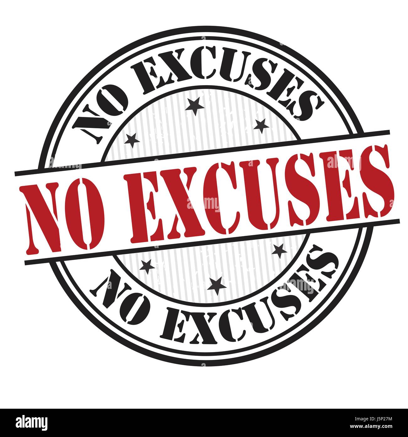 Pas d'excuses signer ou apposer sur fond blanc, vector illustration Illustration de Vecteur