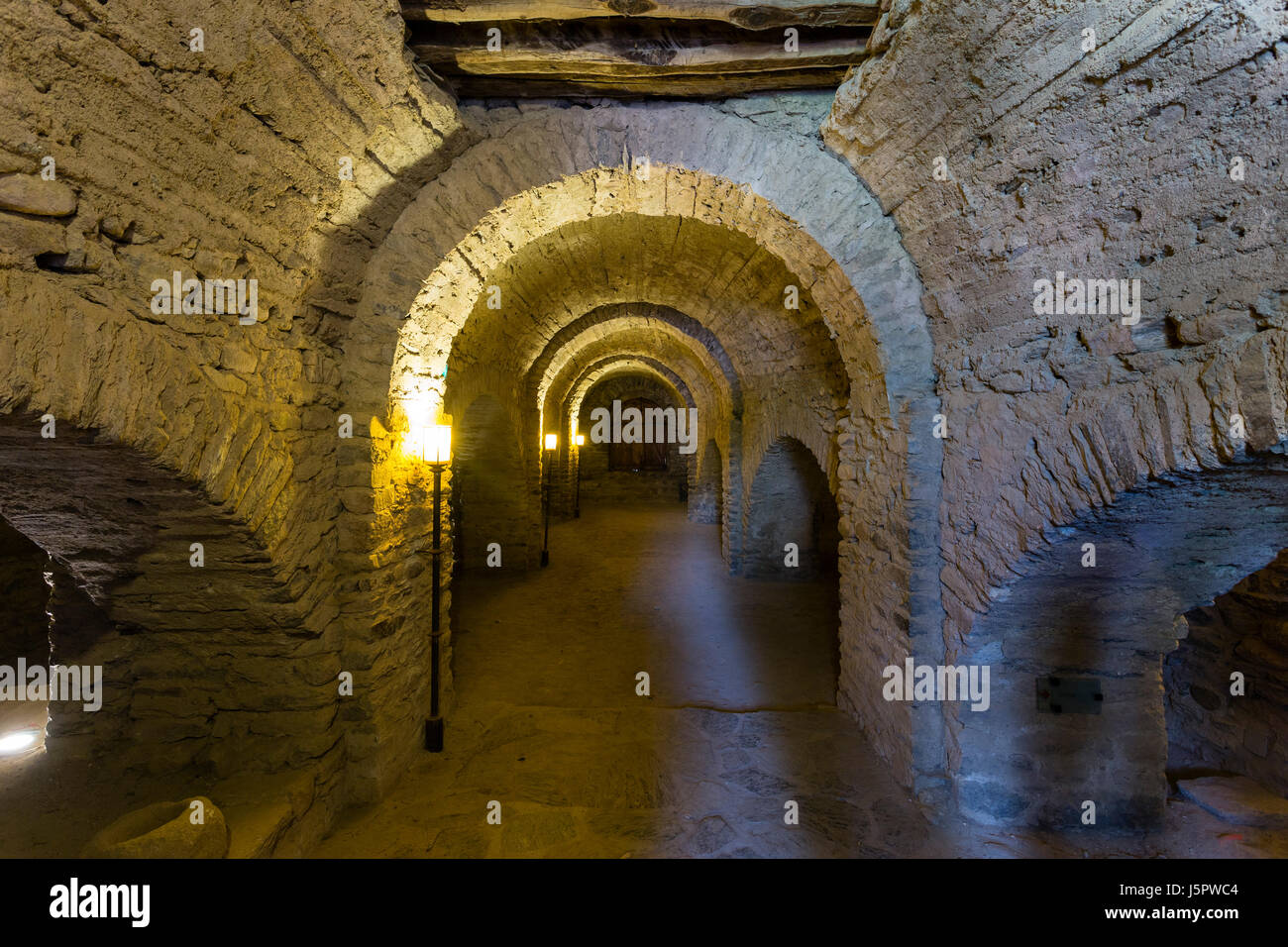 France, Pyrénées Orientales, Codalet, abbaye Saint Michel de Cuxa, crypte Banque D'Images