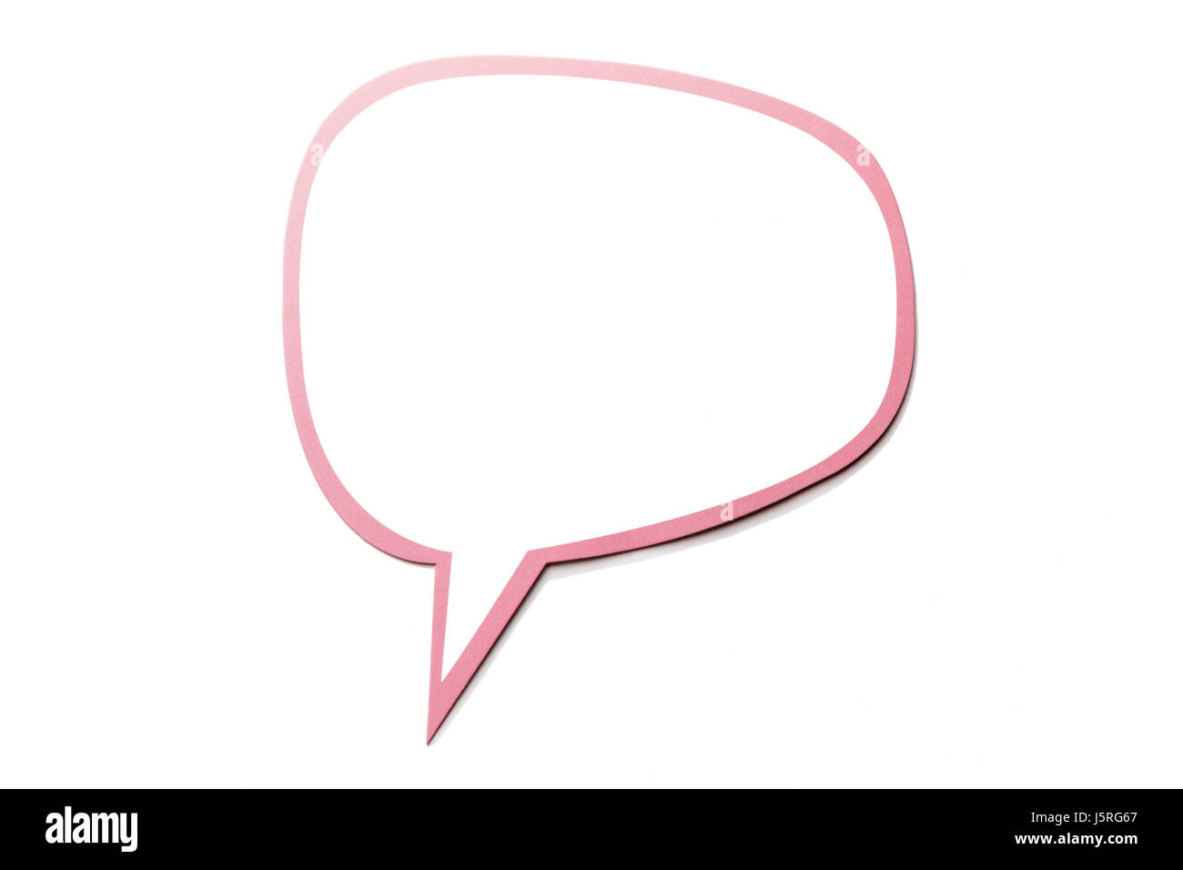 Bulle colorée comme un nuage avec pink border isolé sur fond blanc vide. Copy space Banque D'Images