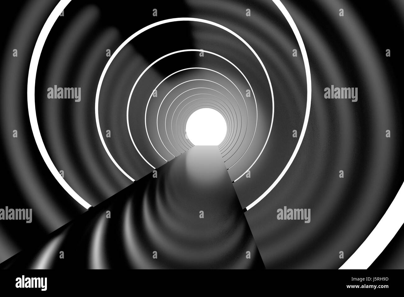 Résumé noir brillant intérieur avec des lignes de lumière. Le rendu 3D Banque D'Images