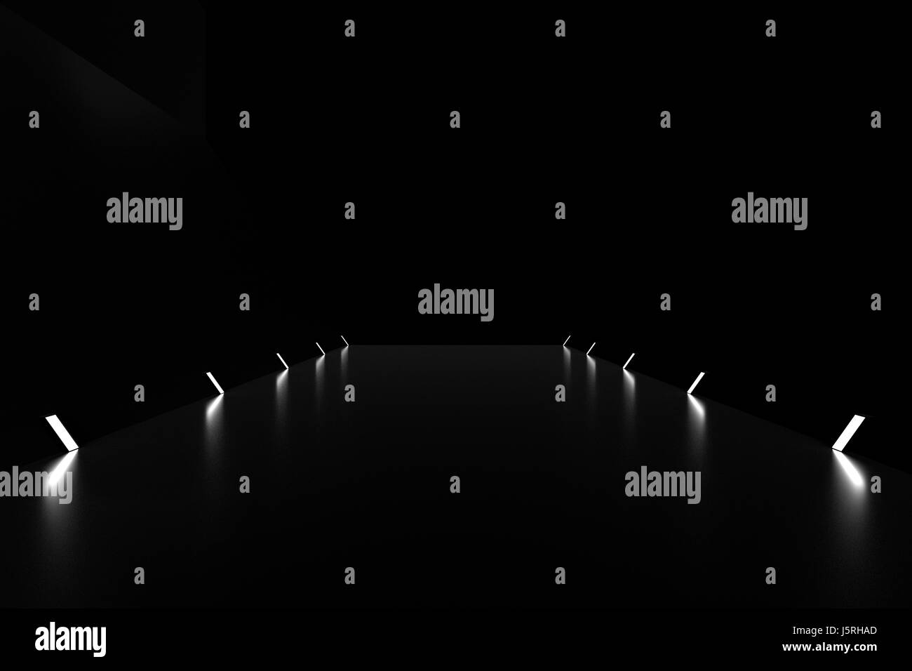 Résumé fond noir avec lampe glow light sur parole. Le rendu 3D Banque D'Images